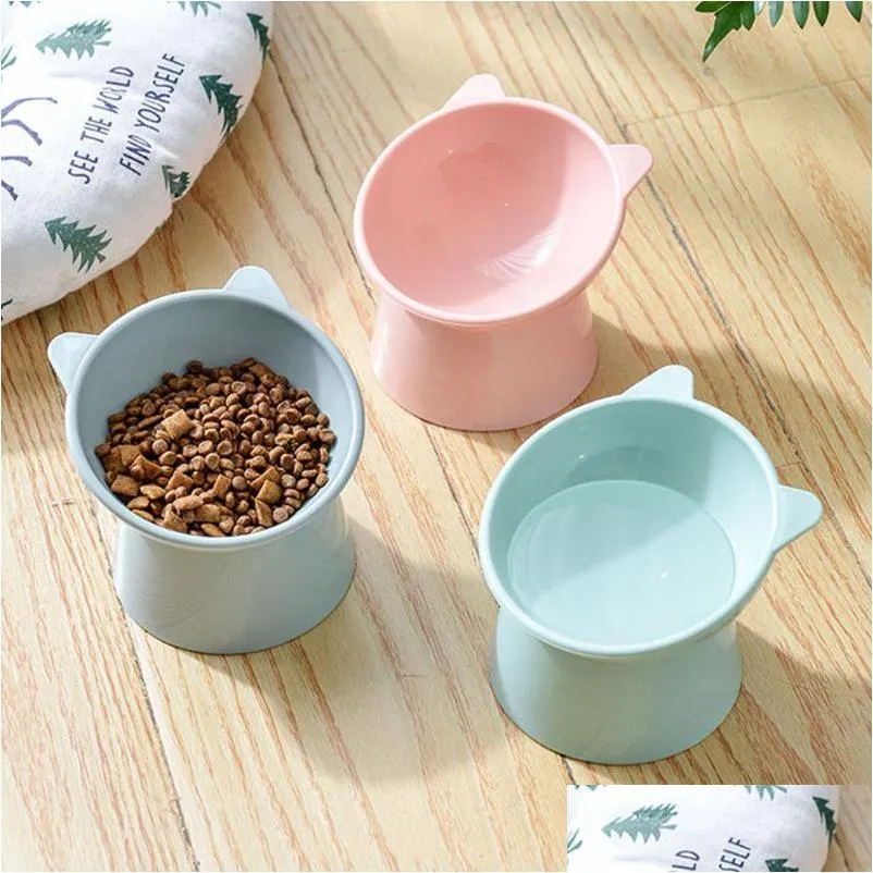 cat bowls feeders small dog bowl anti vomiting raised food tilted elevated plastic pet puppy for cats protect pets spine