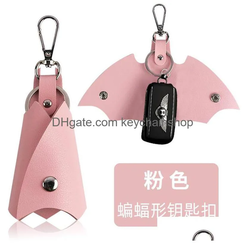 pu leather bat keychains holder mens animal pendant key chains rings fobs fashion design women bag charms silver metal car keyrings accessories handbag jewelry