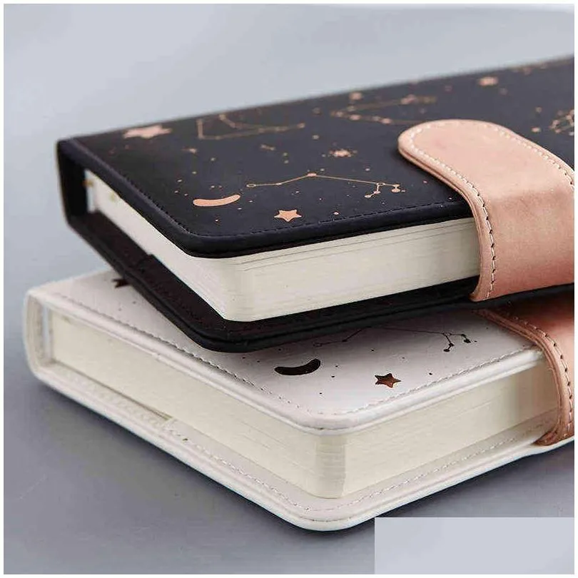 agenda 2022 planner notebook undated starry sky a6 small diary fullyear planner undated daily monthly plan soft leather cover 211103