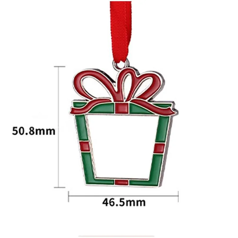 2021 creative thermal transfer blank metal diy christmas decorations indoor pendant xmas ornaments