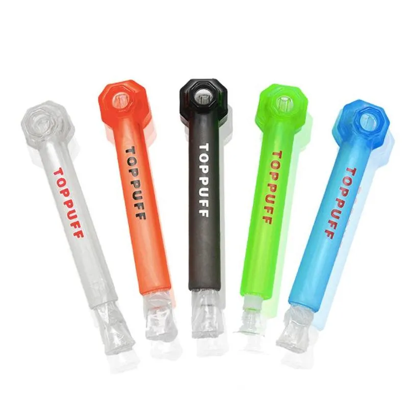 toppuff acrylic bong portable screwon water pipe glass hand smoking pipes tobacco hookah