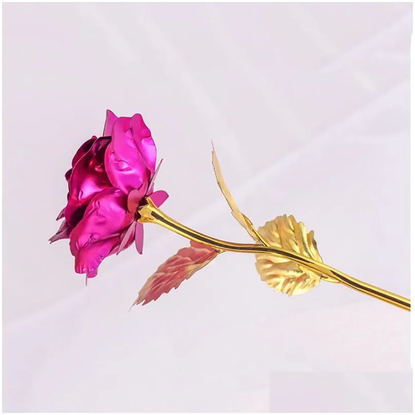 24k foil plated gold rose flower room decor lasts forever love wedding decorations lover creative mothers/valentines day gift 