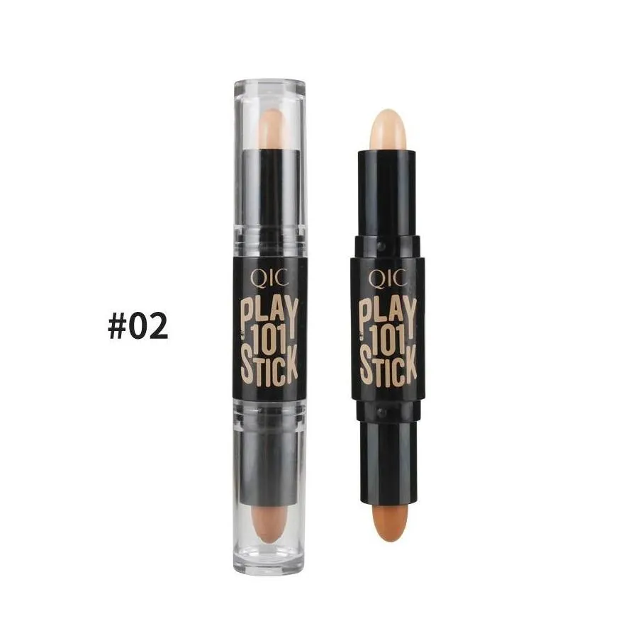 qic highlighter contour stick concealer bar double head waterproof highlight sticks stereo facial brightening pen makeup