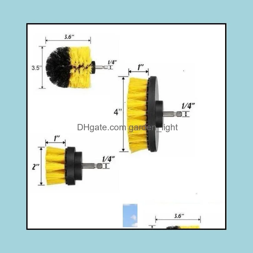  power scrub brush drill cleaning brush 3 pcs/lot for bathroom shower tile grout cordless power scrubber drill attachment brush