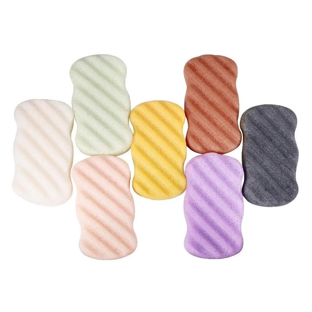 7 color natural soft konjac facial puff face body cleanse washing sponge exfoliator cleansing sponge bathing tool