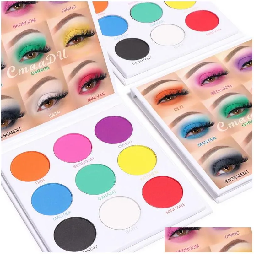 cmaadu 9 color eye shadows palette matte full coverage illuminate and brighten beauty makeup eyeshadow