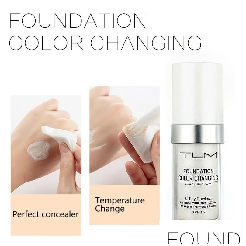 tlm 30ml color changing liquid foundation oilcontrol concealer cream hydrating long lasting makeup foundation base bb tslm1