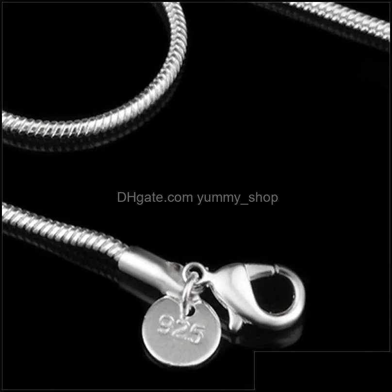 2mm 925 sterling silver snake chain necklace 16 18 20 22 24 inch chains designer necklace jewelry wholesale factory price 412 q2