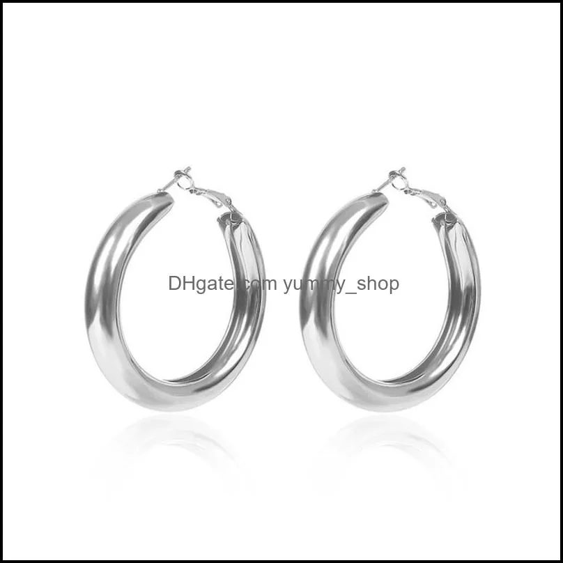 design vintage copper hoop earrings for women punk jewelry gold metal circle earrings hiphop earring 81 r2