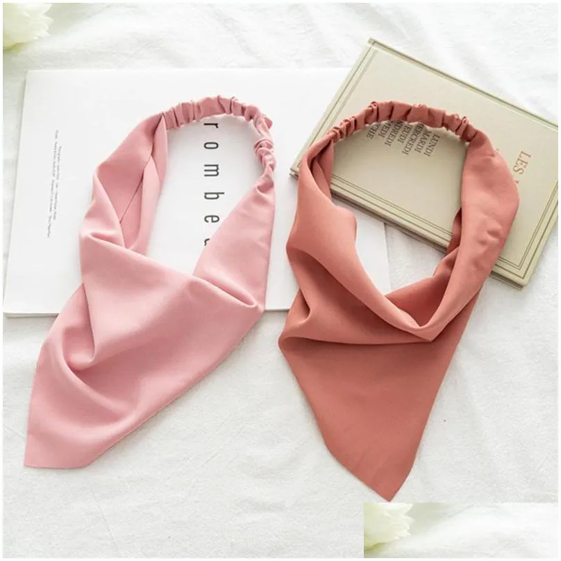 summer women headband elastic hairband triangle hair headwear bandanas scarf ornaments jewelry comfortable accessorie