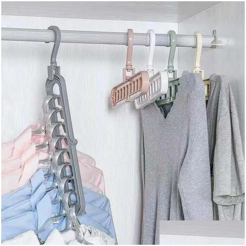 9 hole space saving hanger 360 rotating magic multifunction folding hangers home wardrobe drying clothes storage rack