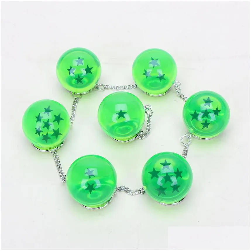 keychains lanyards 7pcsset 25cm anime 7 stars crystal balls key chain pendants keychain figure toy keyfob keyring 221025