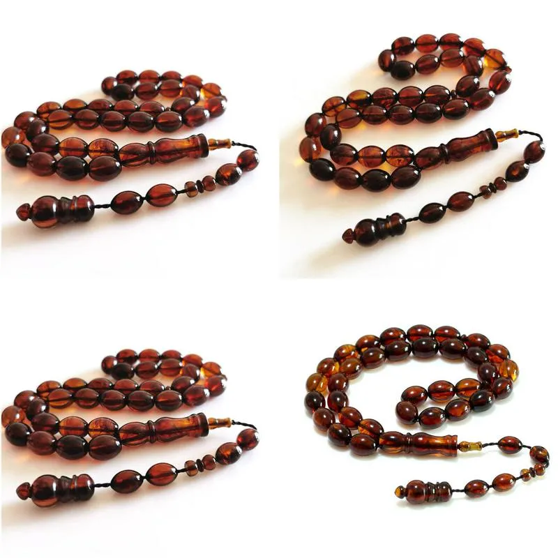 charm bracelets islamic rosary misbaha islam gifts coffee resin amber oval shape 11x14mm 33 prayer beads muslim tasbih tasbeeh wholesale