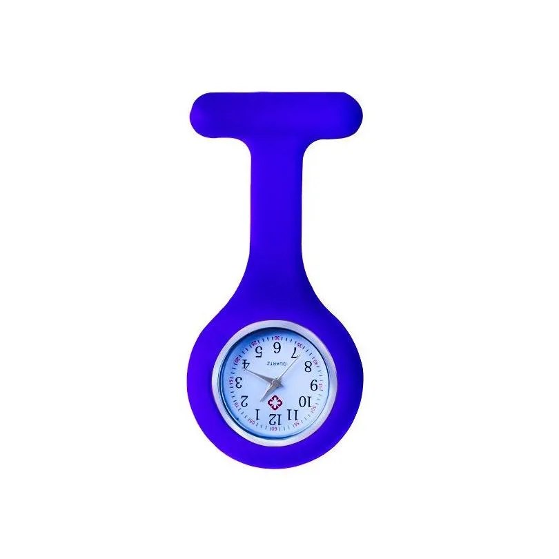 11 colors nurse pocket watch clocks silicone clip brooch key chain fashion coat doctor quartz watches