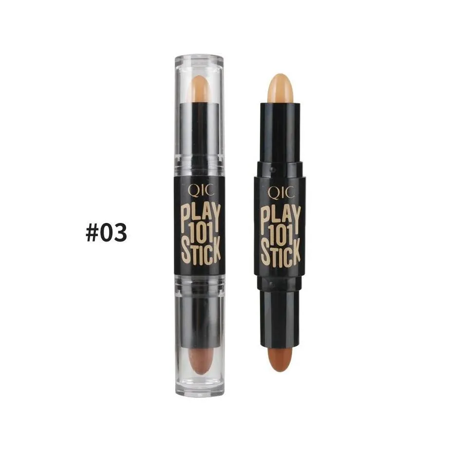 qic highlighter contour stick concealer bar double head waterproof highlight sticks stereo facial brightening pen makeup