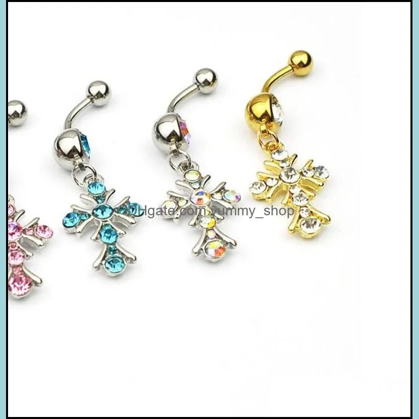 d05503 3 colors aqua. body jewelry nice style navel belly ring 20 pcs mix colors stone drop factory price 1601 v2