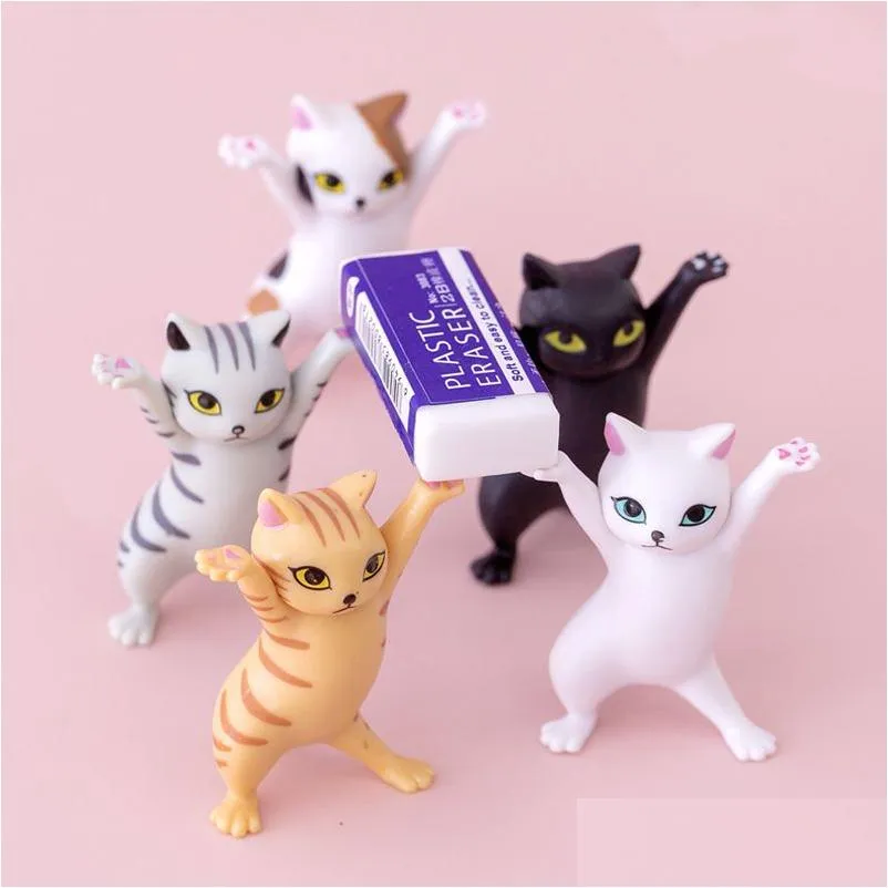 storage containers with lids desk cat pen bookshelf holder earphone holder coffin cats doll home decor stand kids gifts stands for pens dropship