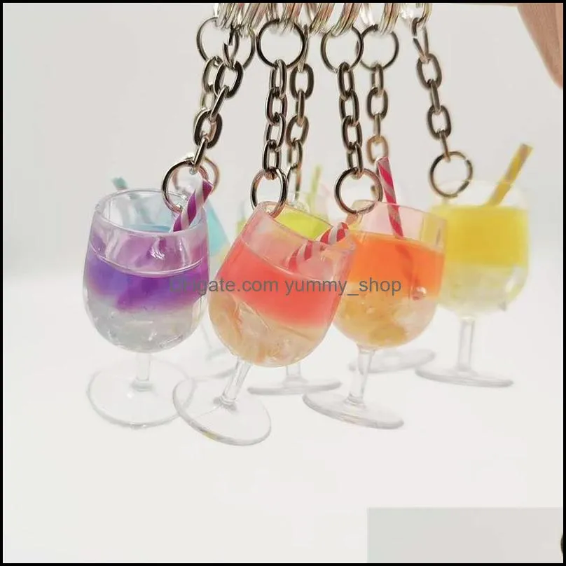 keychain creative large fruit drink milk tea cup key chain pendant resin simulation decoration shop gift 466 z2