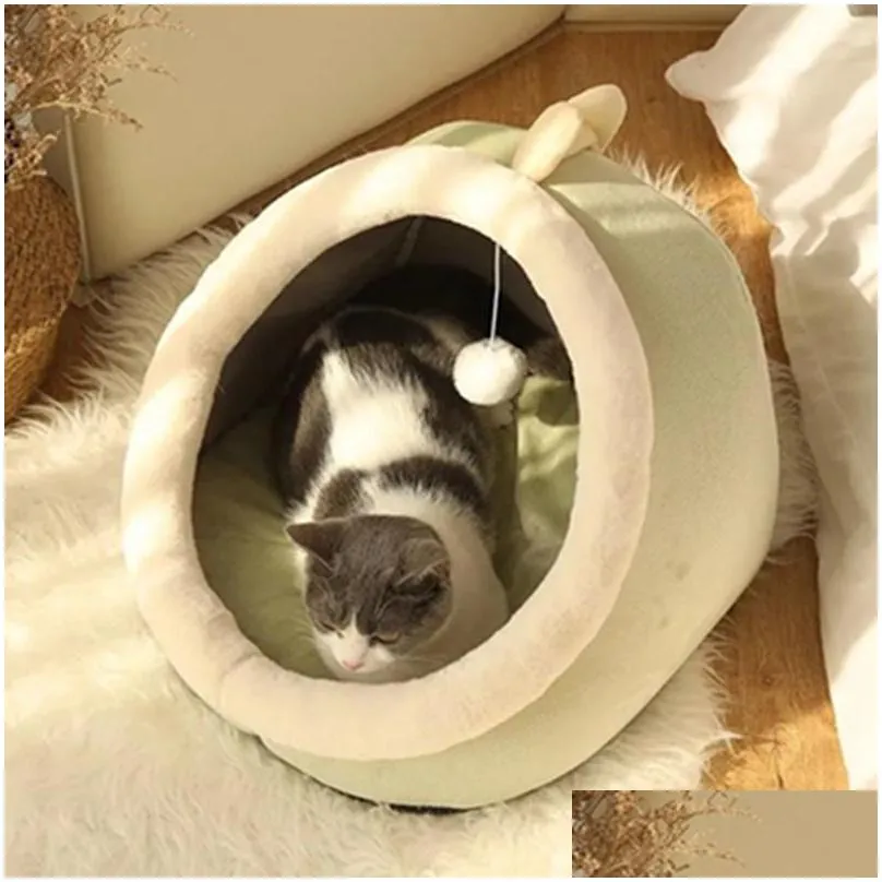 sweet cat bed warm pet basket carriers cozy kitten lounger cushion house tent very soft small dog mat bag for washable cave wll1232