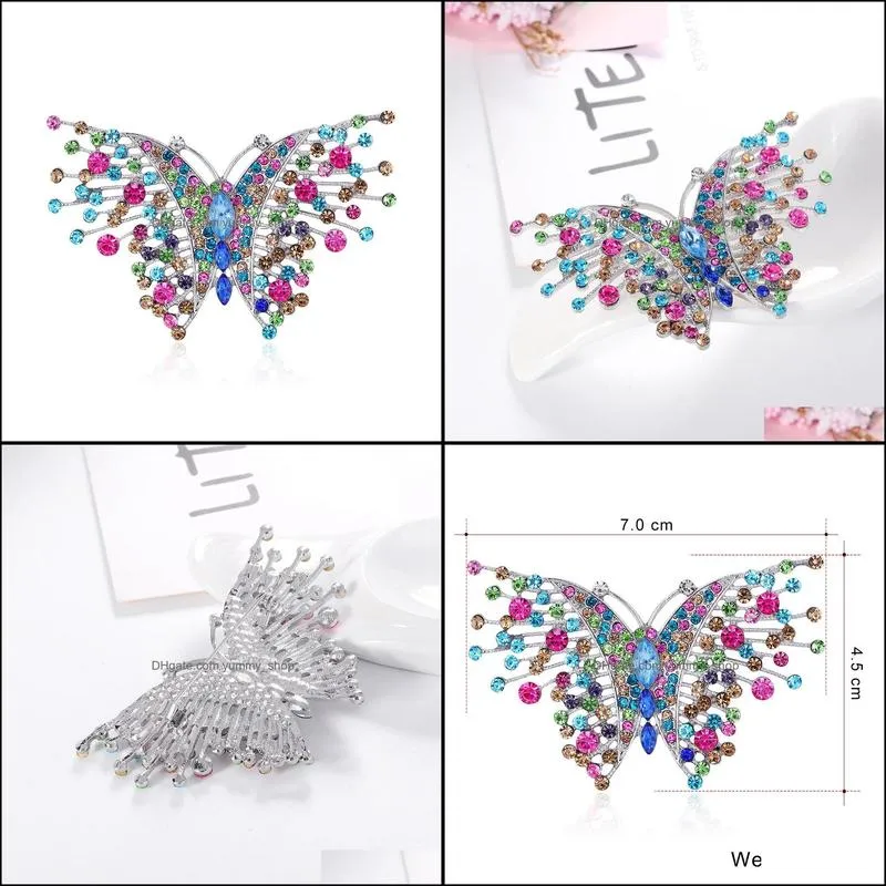 multicolor rhinestone beautiful butterfly brooches for women enamel brooch pins jewelry accessories