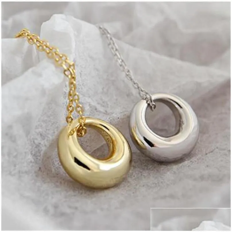 authentic 925 sterling silver geometric circle pendant necklaces for women new simple sterling silver 925 jewelry mother gifts