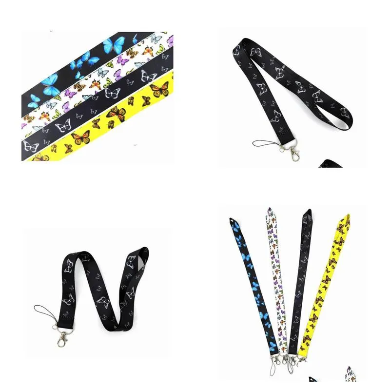 keychains lanyards 10 pcs butterfly neck strap lanyards badge holder rope pendant key chain accessorie 221025