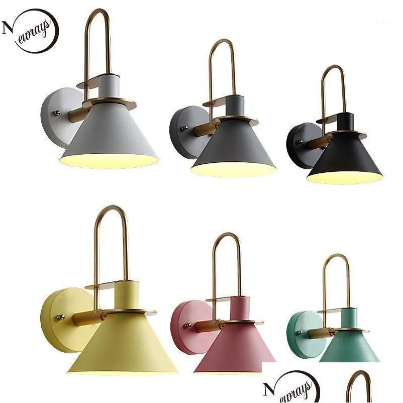 nordic clarion wall lamp modern industrial wall light led e27 with 3 colors for bedroom living room restaurant kitchen aisle bar1