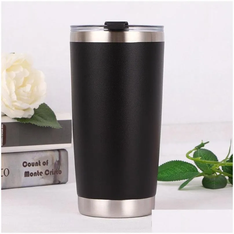 20oz powder coated tumbler car coffee mug stainlesssteel outdoor portable cup double wall travel mug vacuum insulated275o