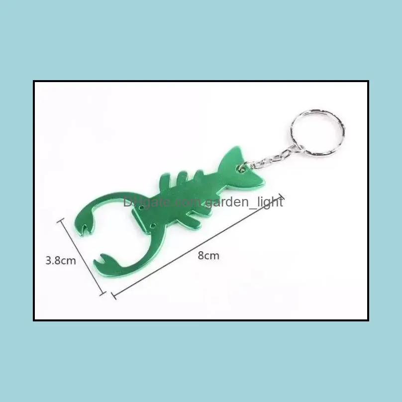 creative lobster metal bottle opener with keyring keychain promotional gift beer beverage bottle