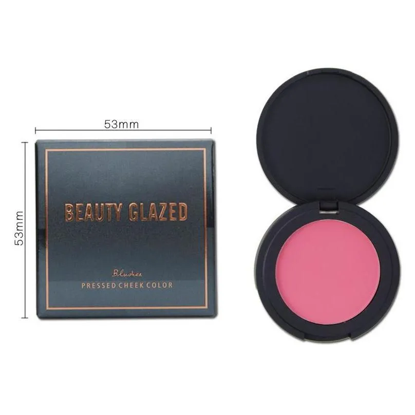 beauty glazed blush on make over makeup pigment powder compact mineral face pressed longlasting easy to wear private label blushes