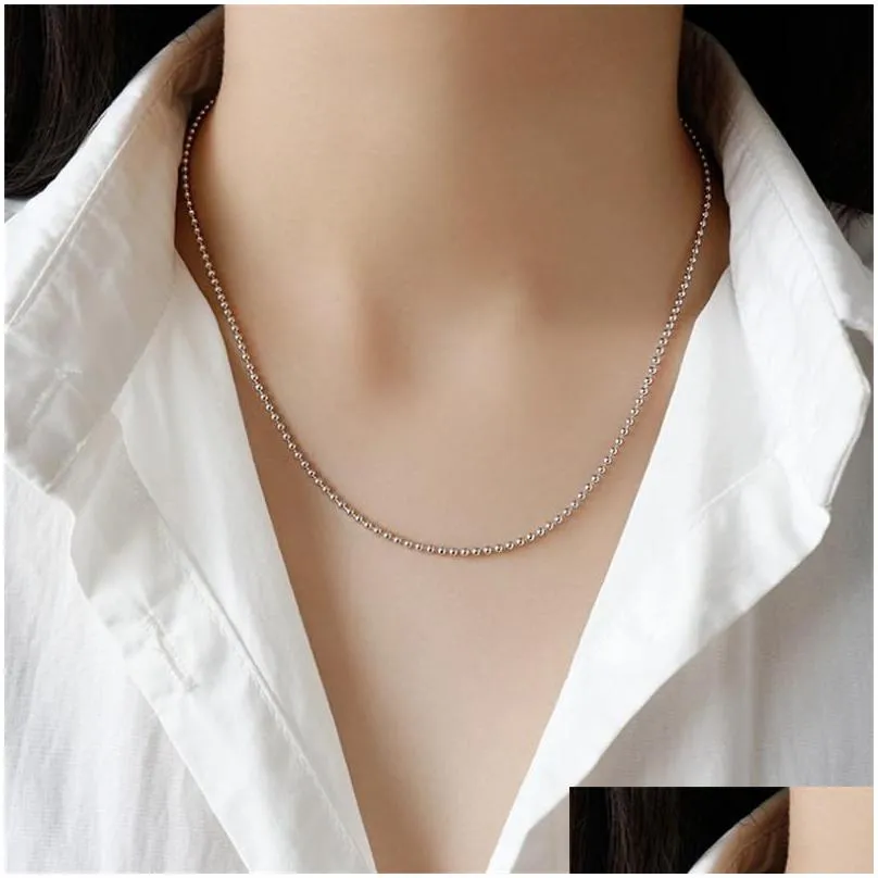authentic 925 sterling silver link chain necklace fit for pendants for women mens sterling silver 925 jewelry accessories gift