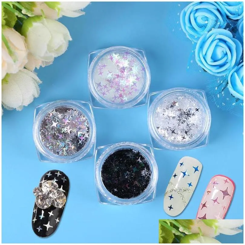 1pc colorful star pattern nail sequins eyeshadow makeup glittering sequins salon beauty manicure nail tools accessories