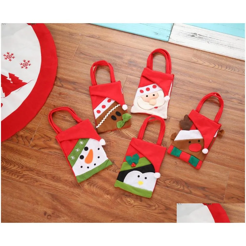 pieces/lot christmas bags decorations eve gifts candy gift holders size 33x11cm