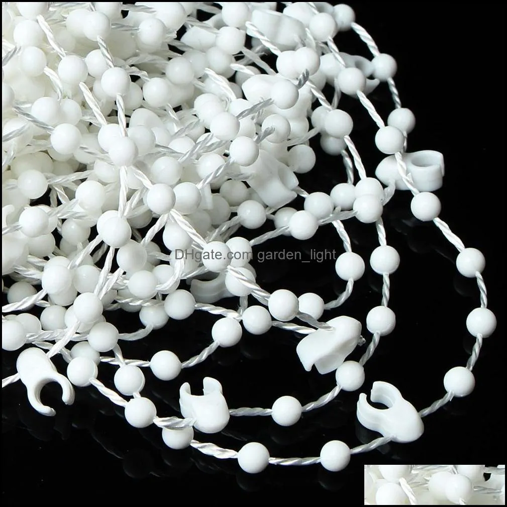 wholesale2016 white beads chain roller blind shade vertical blinds room window shutter 10m plastic