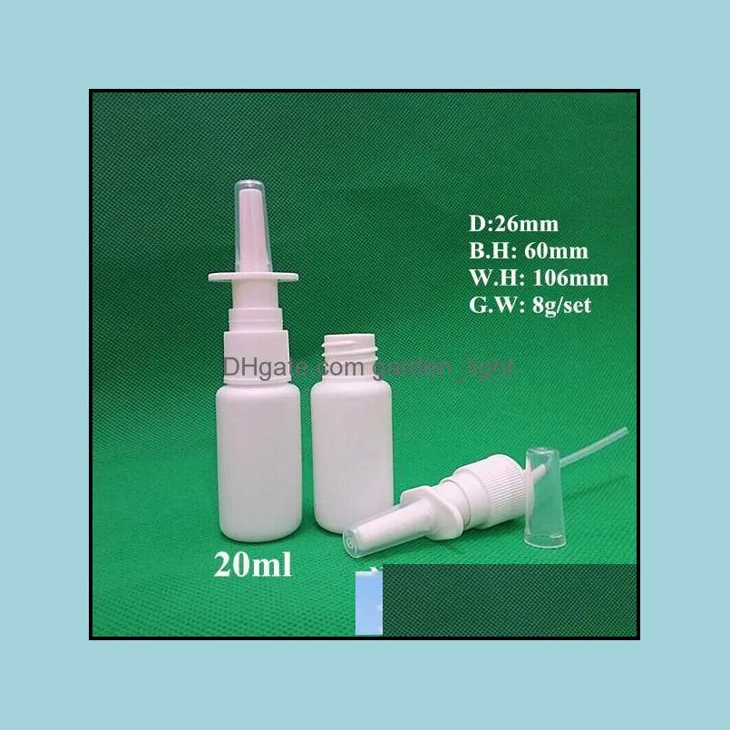  100 sets 20ml empty plastic nasal spray bottles mist nose sprayer pump bottle