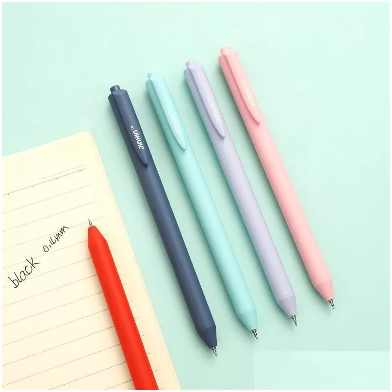 5pcs/set morandi gel pen 0.4mm needle press simple and quickdrying for students journal kawaii school supplies