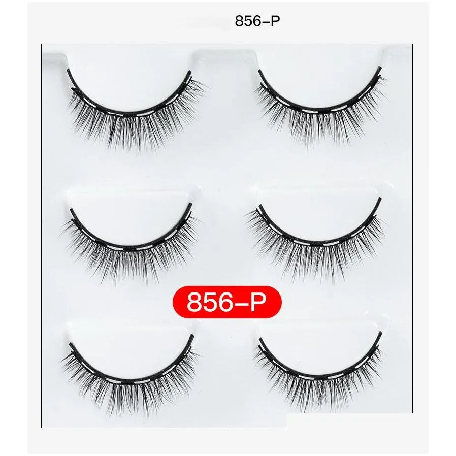 false eyelashes magnetic eyeliner eyelash suit 3paris lashes fluid eyelash with special tweezer tools makeup