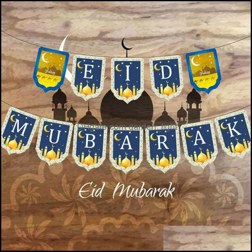 eid mubarak banner ramadan bunting year islamic party decor supplies home decoration