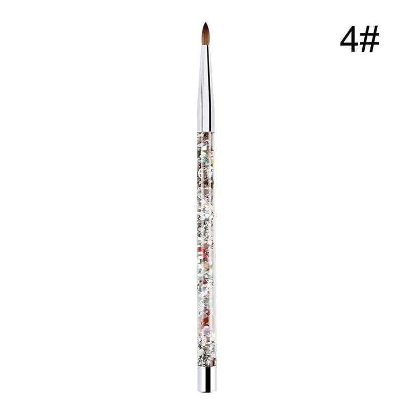 false nails nail art brush acrylic uv gel glitter painting brushes crystal handle nylon carving flower pens for cin6 899