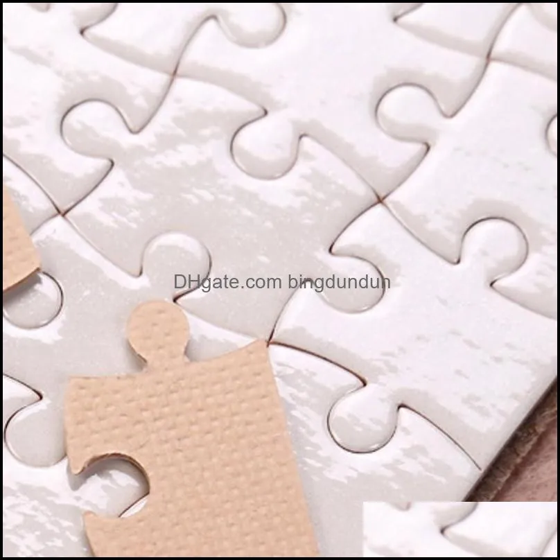 sublimation puzzle a5 size diy sublimation blank puzzles white puzzle jigsaw square 80pcs heat printing transfer handmade gift white 229
