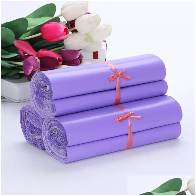 gift wrap 50pcs purple courier mail packaging bags envelope bulk supplies package plastic selfadhesive mailing bag poly mailers