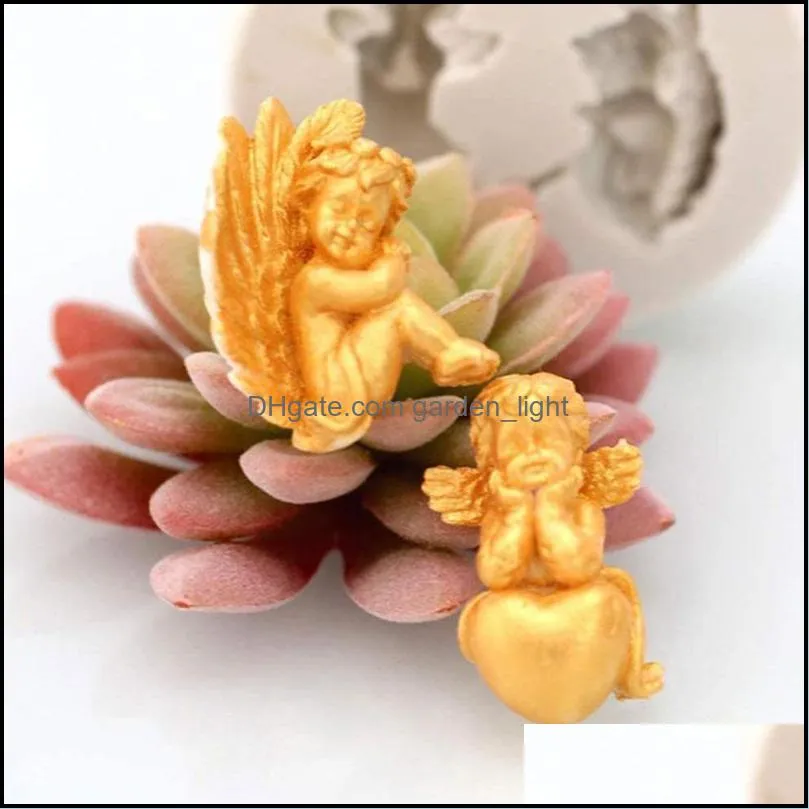 baking pastry tools 1pc 3d cute baby angel with wing sugarcraft silicone tool cake mold party shower decorating fondant chocolate