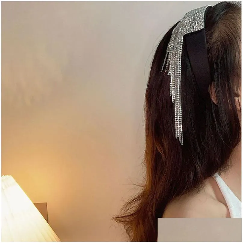 headbands luxury tassels chains glowing diamonds hairband women party princess occassional headwear good quanlity 221107