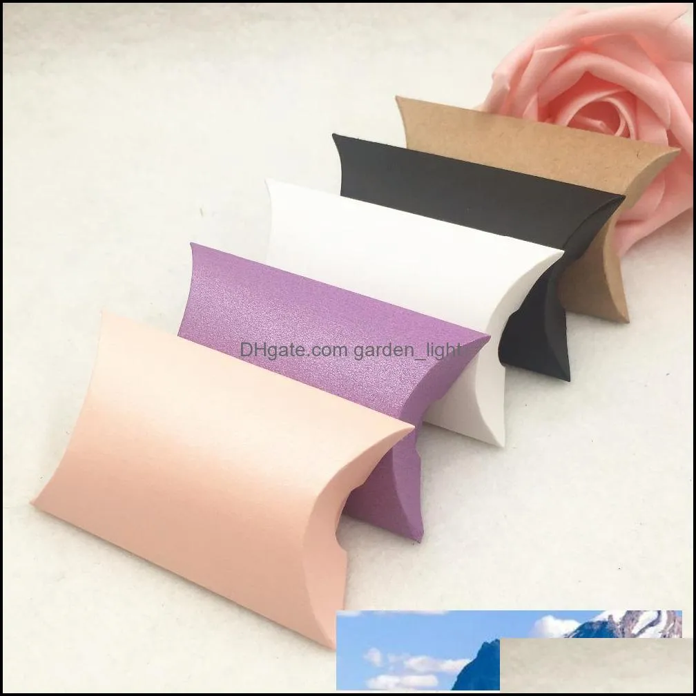 50pcs paper small pillow chocolate boxes /diy handmade gift/candy/earring storage wedding favour boxes