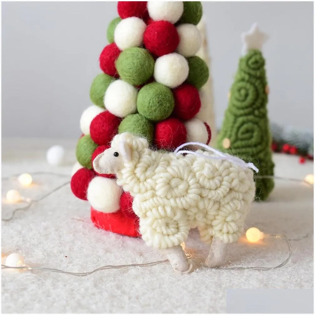 christmas decorations tree pendant hanging for home ornaments little sheep xmas pendants1