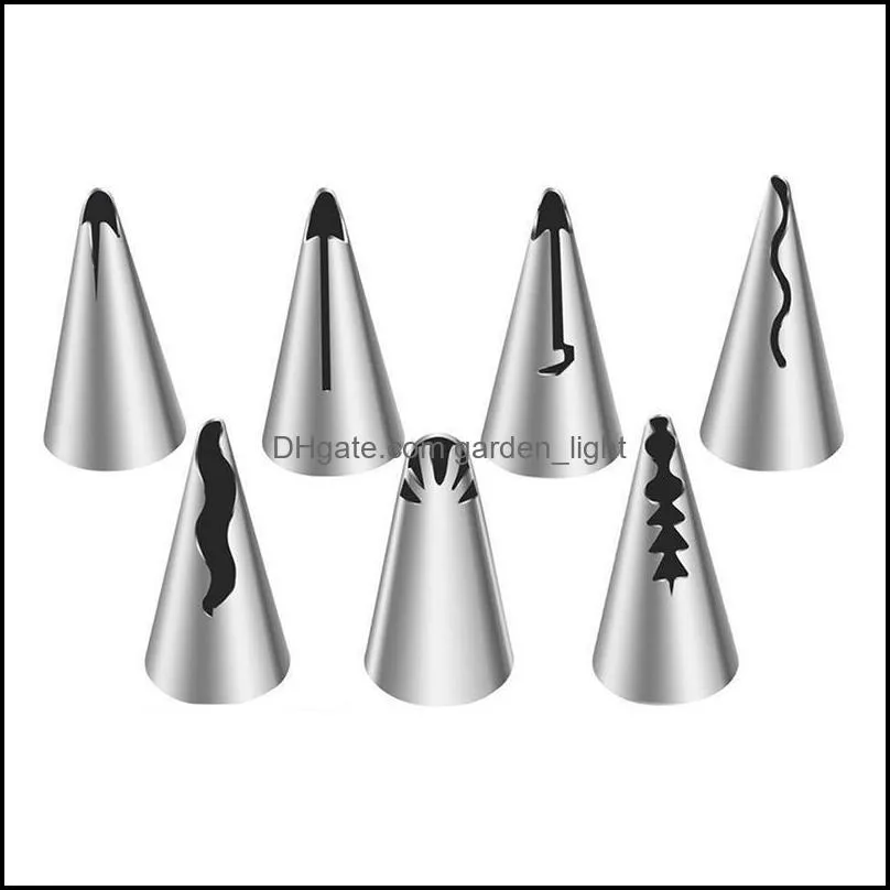 baking pastry tools 7pcs doll skirt cake cream nozzles stainless steel icing piping diy tips flower mouth cupcake decorating