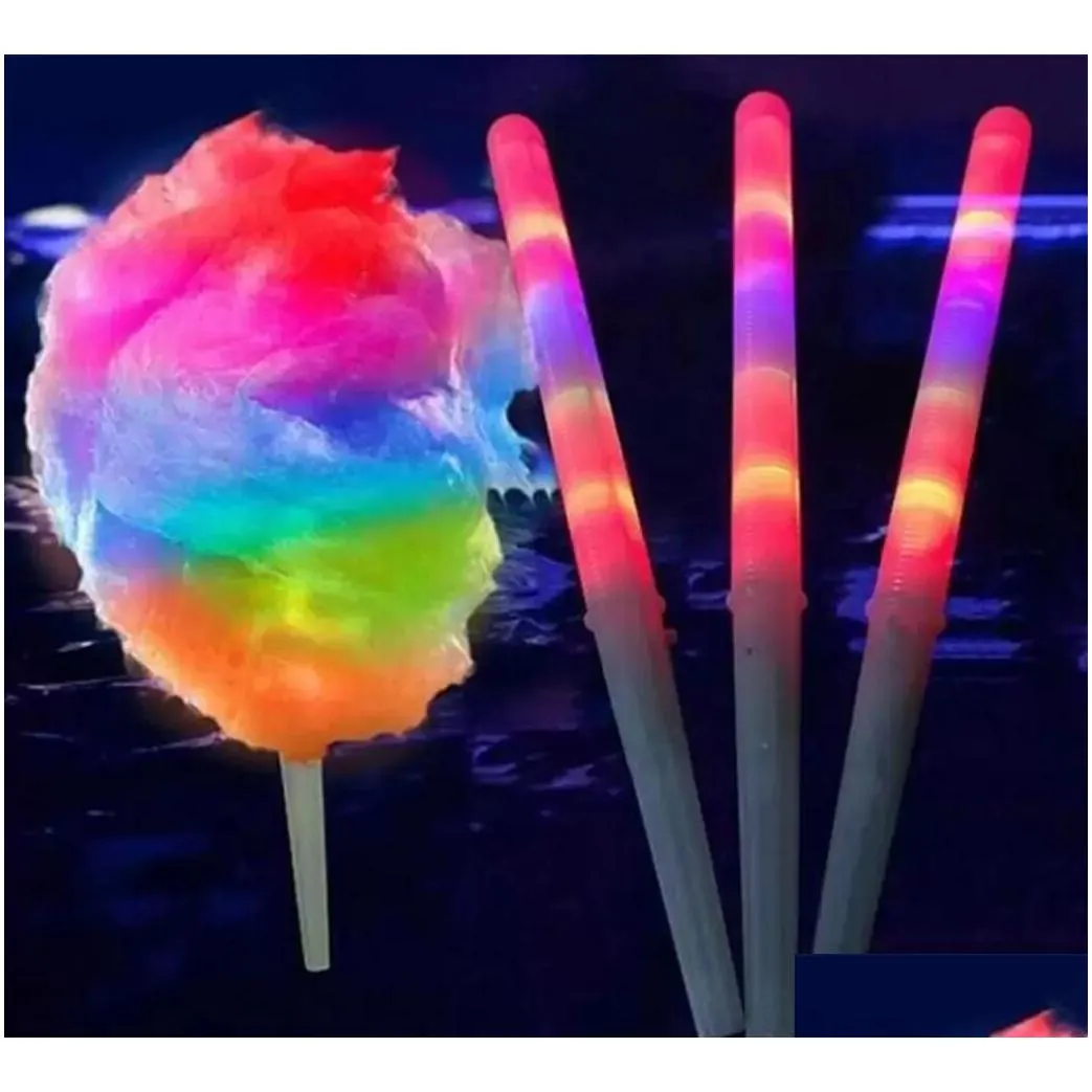 nondisposable foodgrade light cotton candy cones colorful glowing luminous marshmallow sticks flashing key christmas party fy5031