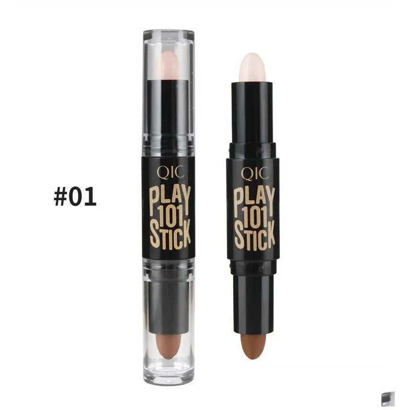 qic highlighter contour stick concealer bar double head waterproof highlight sticks stereo facial brightening pen makeup