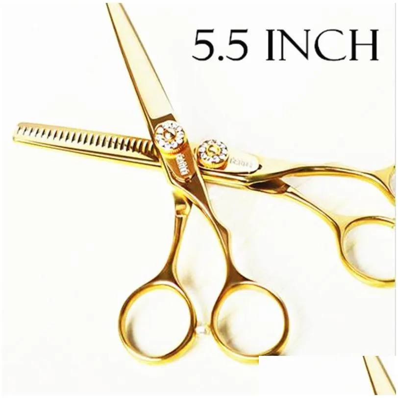 hair scissors professional 6 5.5 inch germany 440c golden cut set cutting barber makeup thinning shears hairdressing