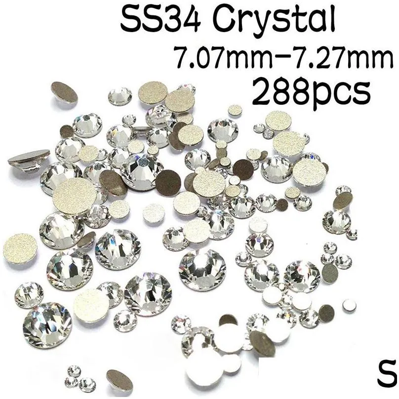 rhinestones ss3ss40 all sizes 3d nail art decorations costura crystal clear strass crystal non hotfix rhinestones